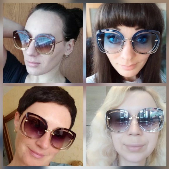 🎁LAST 1🎁Black Oversized Hollowed Sunglasses - Picture 4 of 4